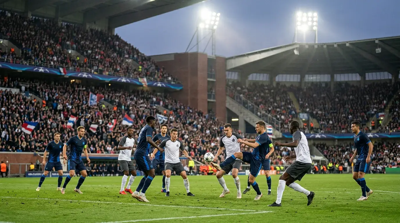 Champions League — europæisk topkamp i stort stadion med fyldte stande