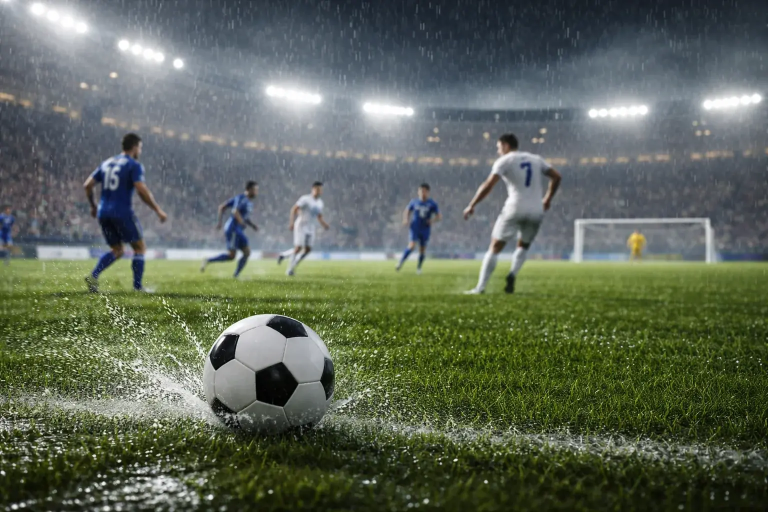 Vejret som odds-faktor — fodboldkamp under kraftig regn